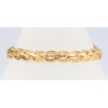 A 9ct flat link bracelet 7 grams