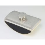 A silver engine turned desk blotter Birmingham 1958, 12cm