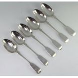 A set of 6 George IV silver fiddle pattern dessert spoons London 1831, 228 grams