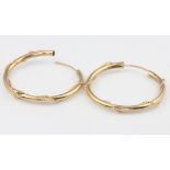 A pair of 9ct yellow gold hoop earrings 2 grams