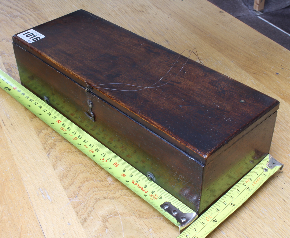 A Victorian cylinder musical box with 19 1/2 cylinder, base plate marked 3007, contained in a - Image 5 of 5