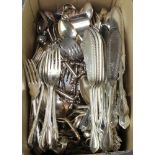 A quantity of Edwardian and other silver plated cutlery etc