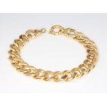 A 9ct yellow gold flat link bracelet, 20.4 grams