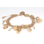 A 9ct yellow gold charm bracelet 22.5 grams