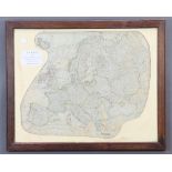 Thomas Kitchen, 18th Century coloured map puzzle of Northern Europe, contained in an oak frame