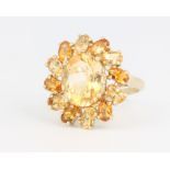 A 9ct yellow gold quartz set dress ring size O, 4.6 grams