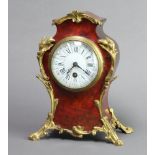 F Marti, a 19th Century French timepiece with 8.5cm enamelled dial, contained in a tortoiseshell and