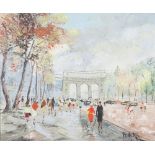 Rutledge?, a 1950's impressionist oil painting on canvas, study of Admiralty Arch, signed to the