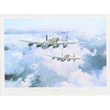 Robert Taylor 1951, a coloured print "Lancaster VC" signed by Robert Taylor, Norman Jackson VC and