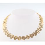 A 9ct yellow gold flat link necklace, 18.5 grams