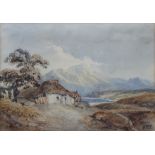 Watercolour drawing, Scottish study, "Loch Earn, Perthshire" monogrammed GWS 12cm x 17cm