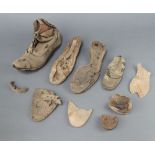 Three 19th Century leather shoes (all in bad state of decay)