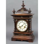 Junghans, a 19th Century striking bracket clock with 14cm enamelled dial and Roman numerals,