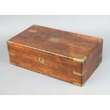 A Victorian rosewood and brass mounted writing slope 15cm h x 45cm w x 25cm d There is a split to