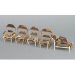 Four feather models of dining chairs 8cm h x 4cm w x 4cm d, ditto daybed (a/f) 5cm h x 6cm w x 5cm d