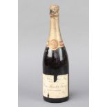 A bottle of 1947 Extra Quality Extra Dry Leon Monte Fieres Champagne Image of reverse ullage added.