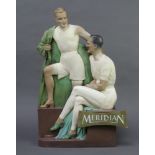 A painted composition advertising sign for Meridian, gentleman's underwear 58cm x 35cm