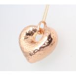 A 9ct yellow gold necklace 42cm together with a 9ct rose gold heart pendant 4.4 grams