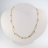 An 18ct yellow gold ball link necklace 80cm, 12.8 grams