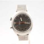 A gentleman's 1960's steel cased Omega chronostop manual wind 'drivers' wristwatch with red second