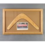 Lions Rugby, a boomerang signed by all members of the 1989 British Lions Rugby Team from the