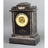 A French 19th Century 8 day striking mantel clock with enamelled dial and Arabic numerals