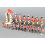 A collection of Elastolin figures of highlanders and guardsman