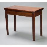 A rectangular Georgian mahogany tea table raised on square supports 72cm h x 91cm w x 45cm d Light