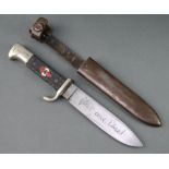 A Third Reich German Hitler Youth knife, the blade marked M7/1938 Robt Klaas Solingen, complete with