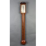 P Barbon & Co Edinburgh, an 18th Century mercury stick barometer with rectangular silvered dial