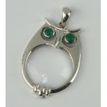 A novelty sterling silver owl shaped eye glass 4cm