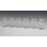 Six Waterford Crystal brandy glasses 13cm