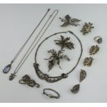 A quantity of silver marcasite jewellery