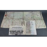 An RAF war edition map Eastern Counties, a flying map of North Midlands and Lincolnshire, ditto