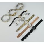 A lady's Pierre Cardin 2 colour calendar wristwatch, 2 Skagen ditto and 5 others
