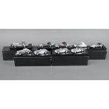 A collection of 5 boxed Corgi Connoisseur 1:43 chrome scale models (9 cars in total) to include