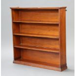 A 19th Century mahogany 4 tier bookcase 98cm h x 99cm w x 20cm d Section of timber missing to the