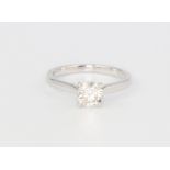 An 18ct white gold single stone brilliant cut diamond ring approx. 0.94ct, size M, 3.1 grams, with
