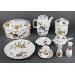An extensive Royal Worcester Evesham tea, coffee and dinner service comprising 6 coffee cans, 6