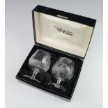 A pair of Waterford Crystal Colleen pattern brandy glasses, boxed, 13cm