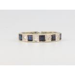 A 9ct yellow gold sapphire and diamond ring 2.3 grams, size J