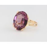 A 9ct yellow gold amethyst dress ring 4.8 grams, size N