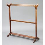 An Edwardian bleached mahogany towel rail 90cm h x 86cm w x 27cm d Heavily sun bleached and water