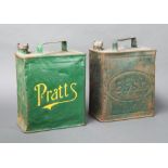 An Esso vintage petrol can together with a Pratts ditto (both dented)