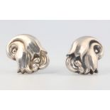 A pair of Georg Jensen silver scroll ear clips (non pierced) 7.2 grams