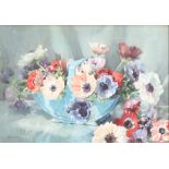 Jack Carter (1912-1992), watercolour signed Jack Carter '53, still life study of anemones 36cm h x