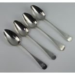 A matched set of 4 George III silver table spoons Exeter 1805, 1805, 1810 and 1811 260 grams