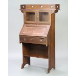 Goodyers, Regent Street and Bond Street London, a students Art Nouveau oak bureau bookcase, upper