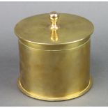 A Trench Art jar and cover formed from a Continental shell case the base marked 949 Nov 1916, top