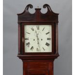 Robert Hood of Blandford, a Victorian 8 day striking longcase clock, the 33cm square painted dial